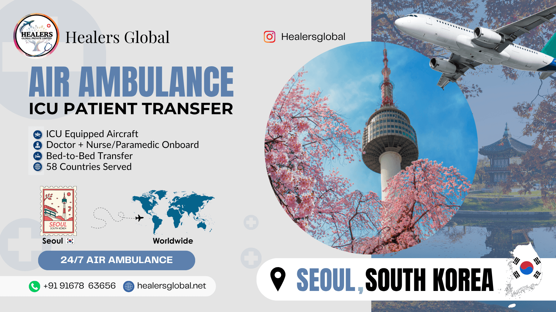 Air Ambulance Service in Seoul, South Korea