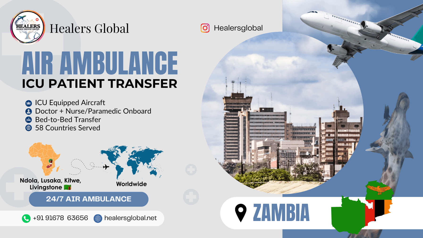 Air Ambulance Service in Lusaka, Zambia